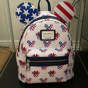 Mickey & Minnie Mouse Americana Loungefly Backpack NWT